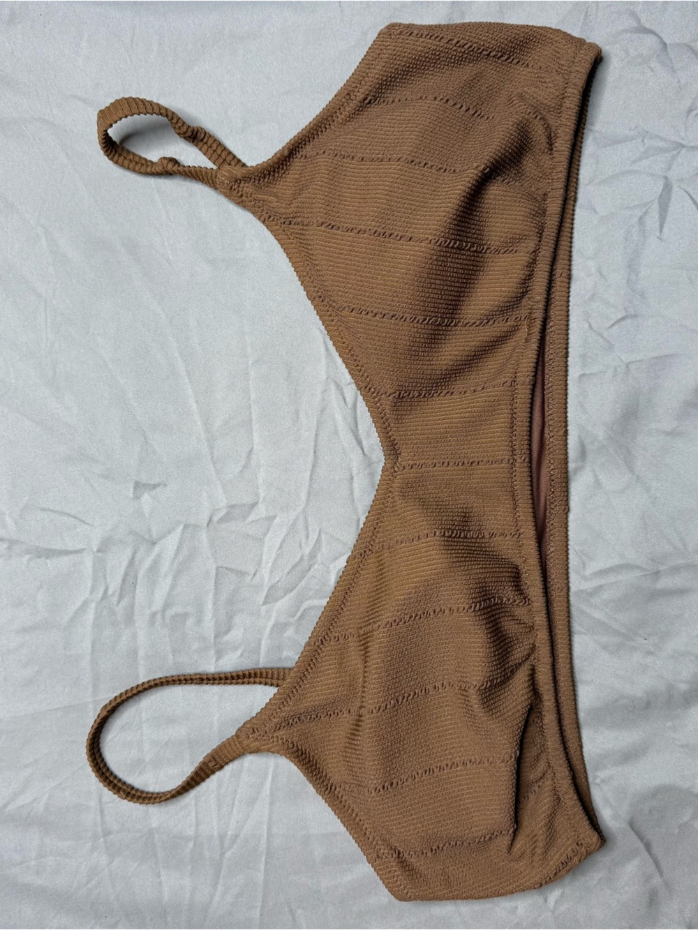Aerie Women's Brown Ribbed Scoop Bathing Suit Top XXL